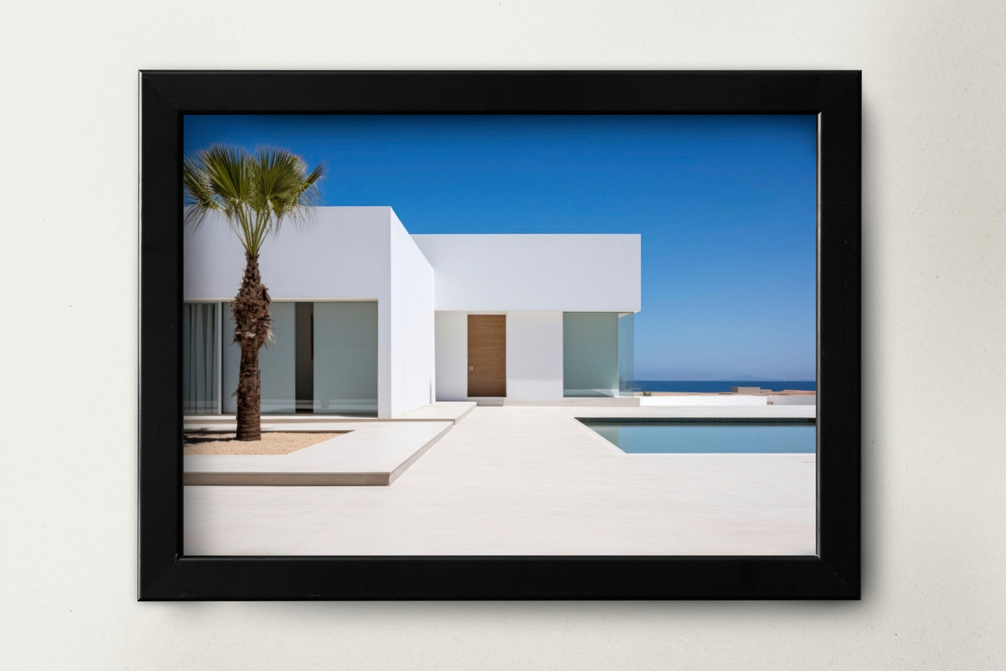 a picture of a house with a palm tree in front of it