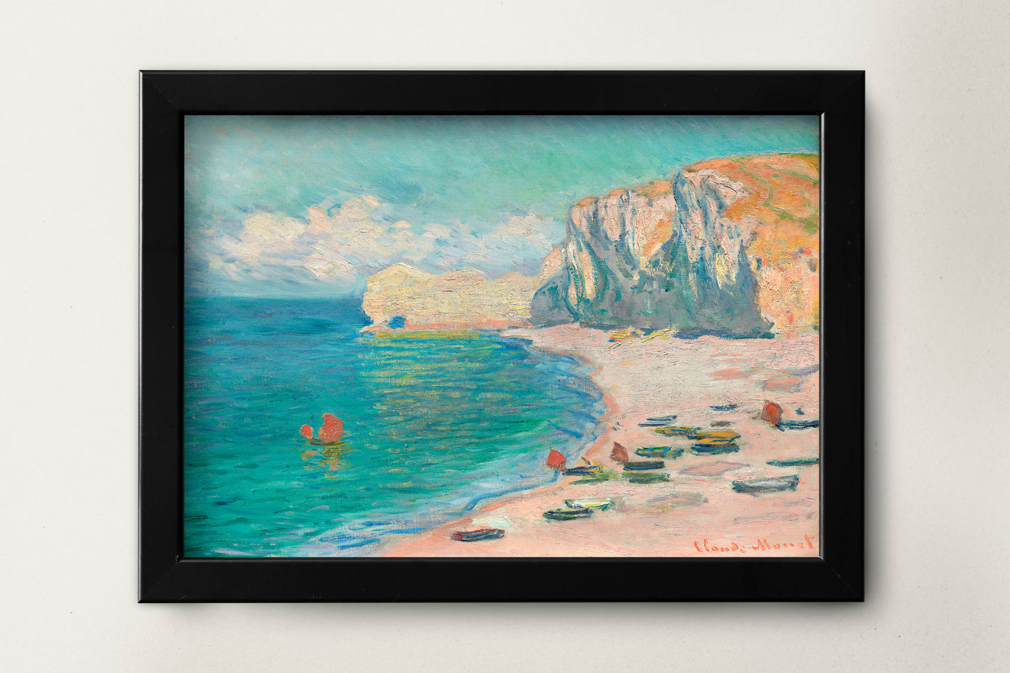 The Beach and the Falaise d'Amont (1885) by Claude Monet Poster Print Wall Hanging Decor
