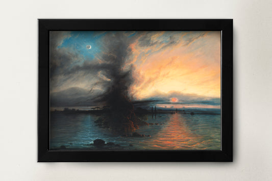 The Rock of Salvation (1837) by Samuel Colman Vintage painting Illustration Print Poster Wall Hanging Decor