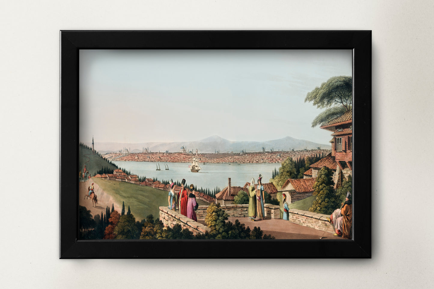 View of Constantinople Istanbul Turkey Vintage Poster Print Wall Hanging Decor