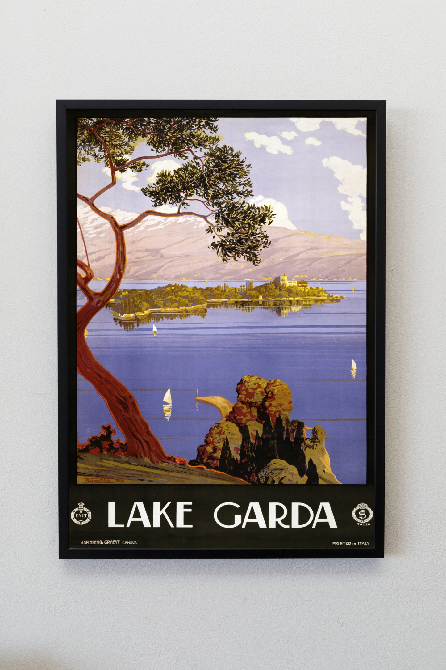Lake Garda Italy Travel Poster Print Wall Hanging Decor
