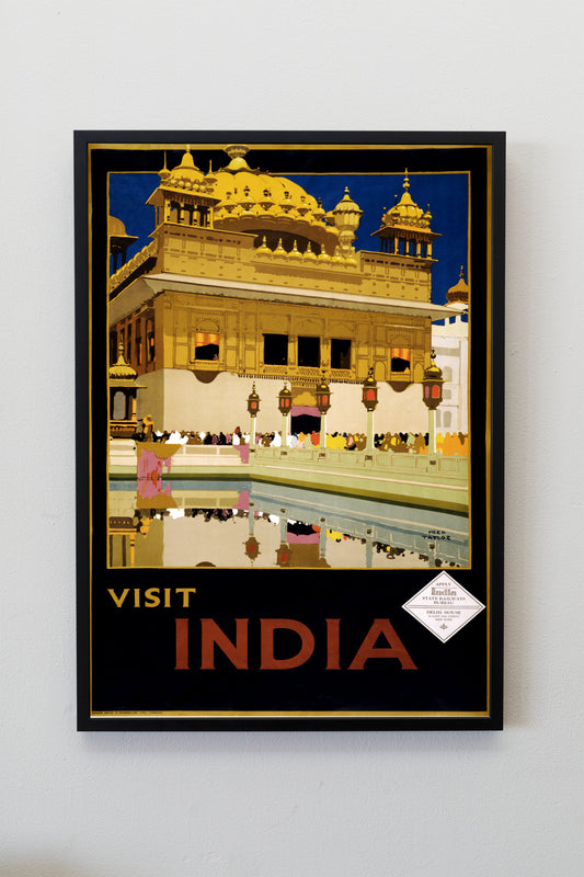 Visit India Travel Vintage Poster Print Wall Hanging Decor