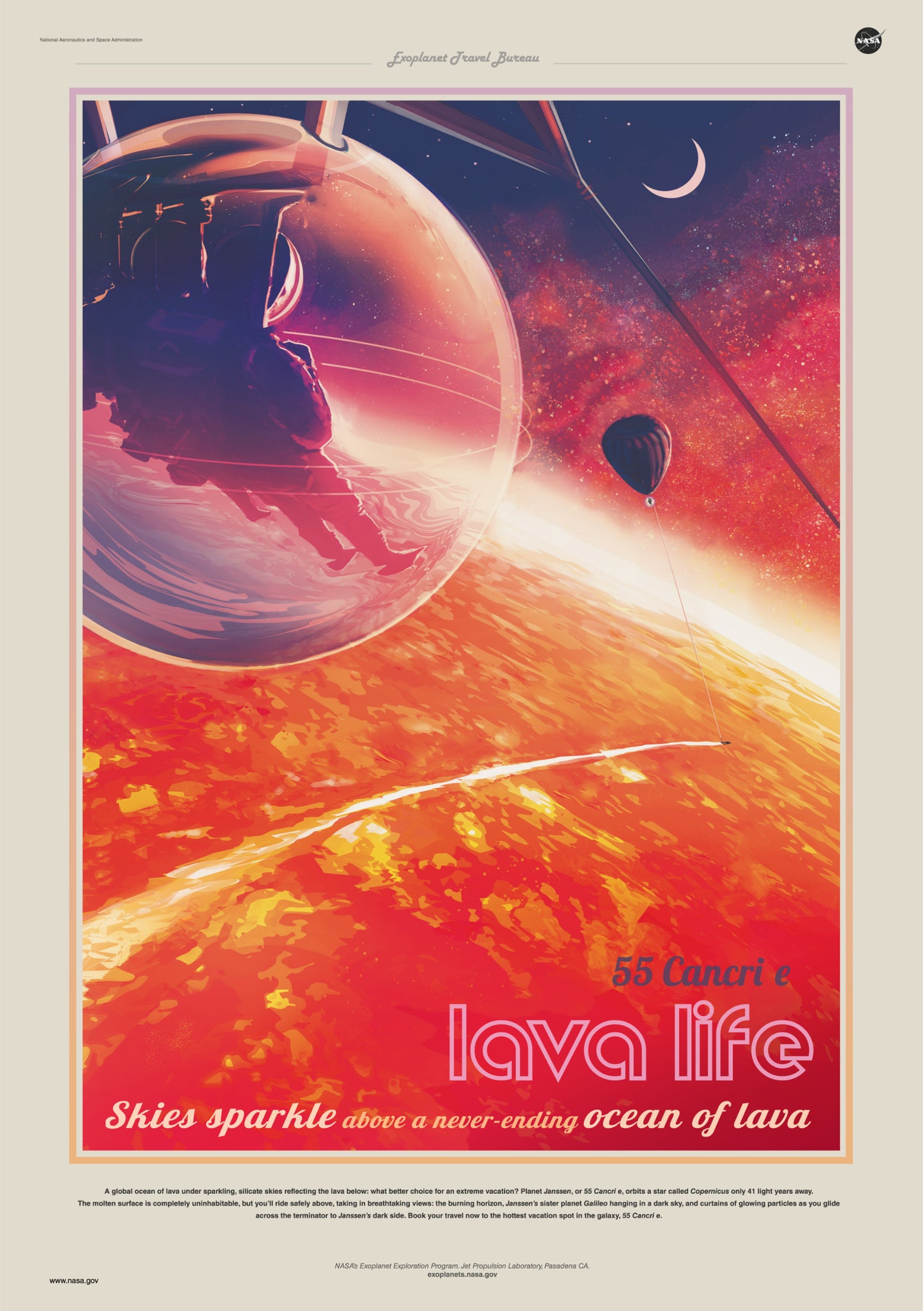 NASA Space Poster of Exoplanet 55 Cancri e Print Wall Hanging Decor