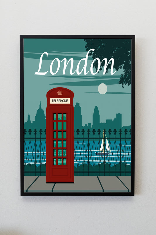 London England Travel Poster Print Wall Hanging Decor