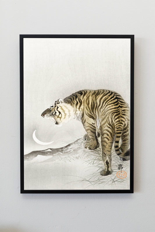 Roaring tiger by Ohara Koson Japanese Art Print Poster Wall Hanging Decor A4 A3 A2