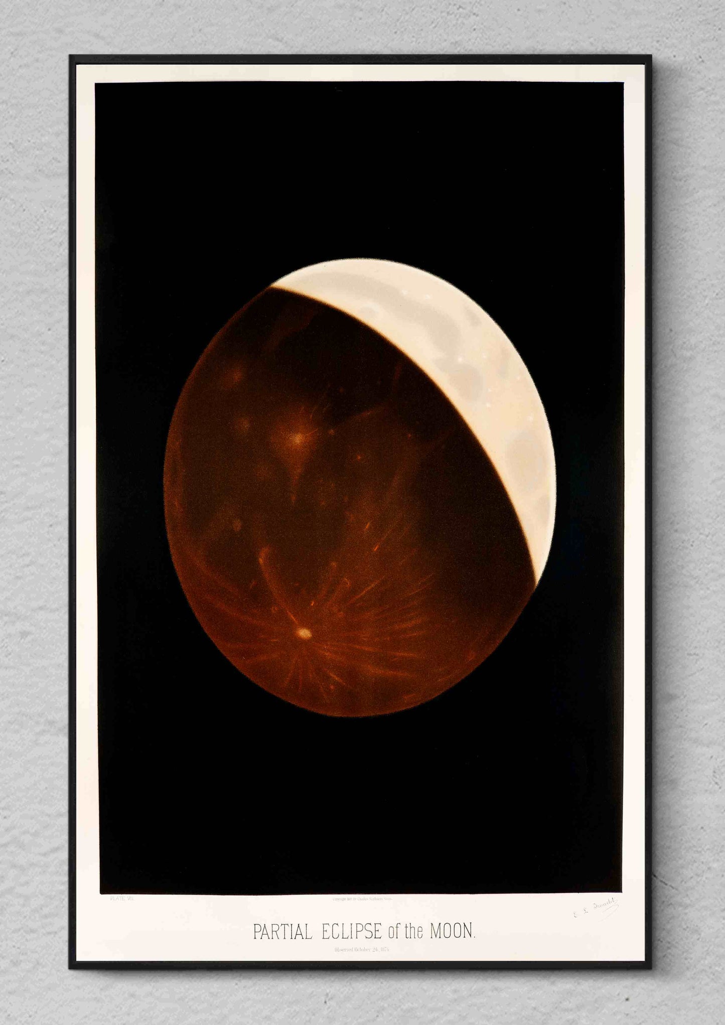 Partial Eclipse of the Moon Astronomy Poster Print Wall Hanging Decor