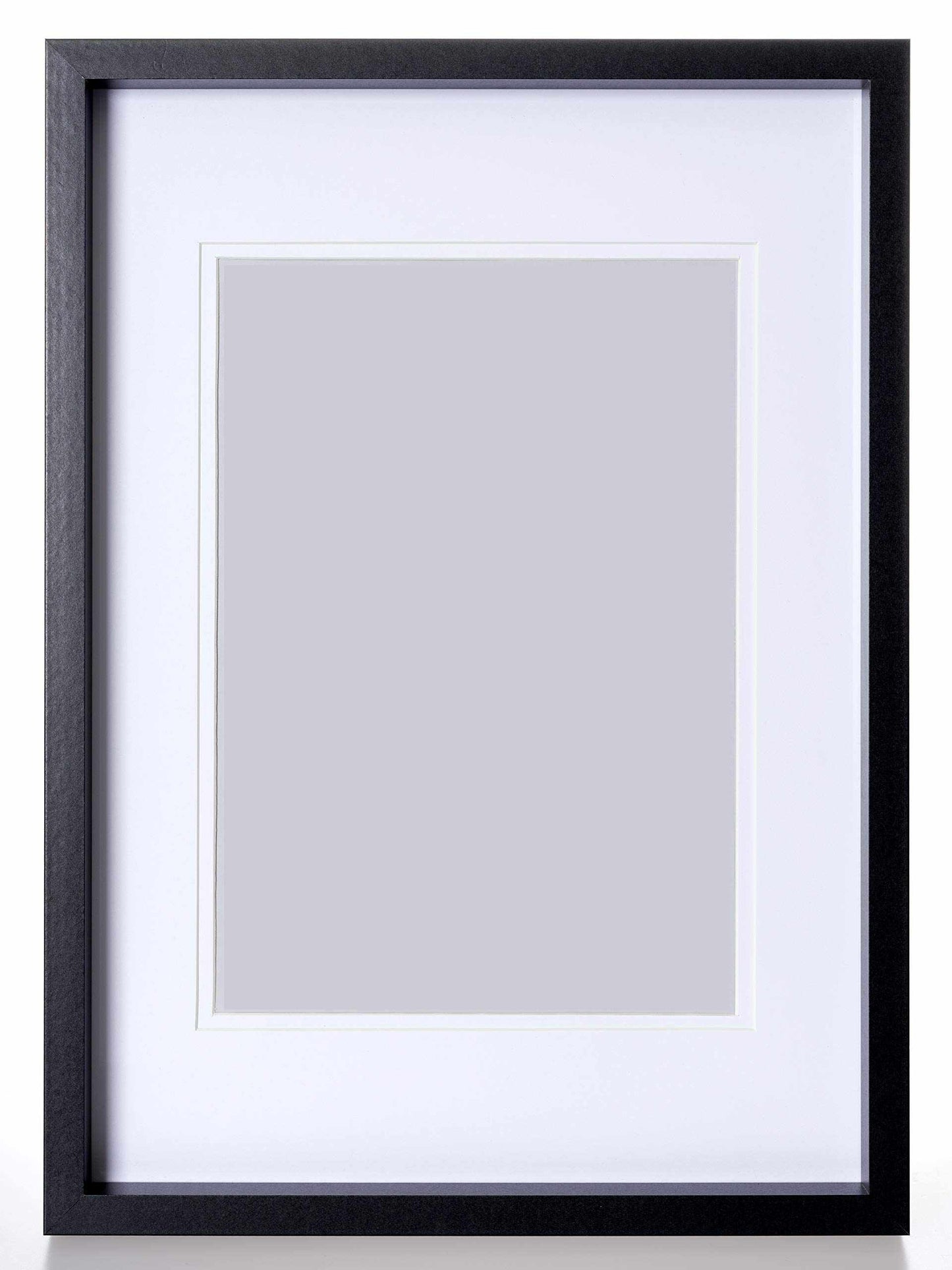 Stylish Black Wooden A3 (11.7 x 16.5") Picture Frame with Mount for A4 (8.3 x 11.7"). Portrait & Landscape Frame.