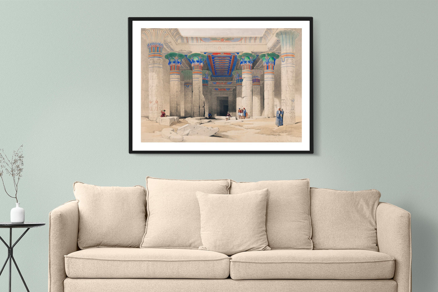 Grand Portico of the Temple of Philae Nubia illustration by David Roberts (1796–1864) Architecture painting Art Poster Wall Hanging Decor