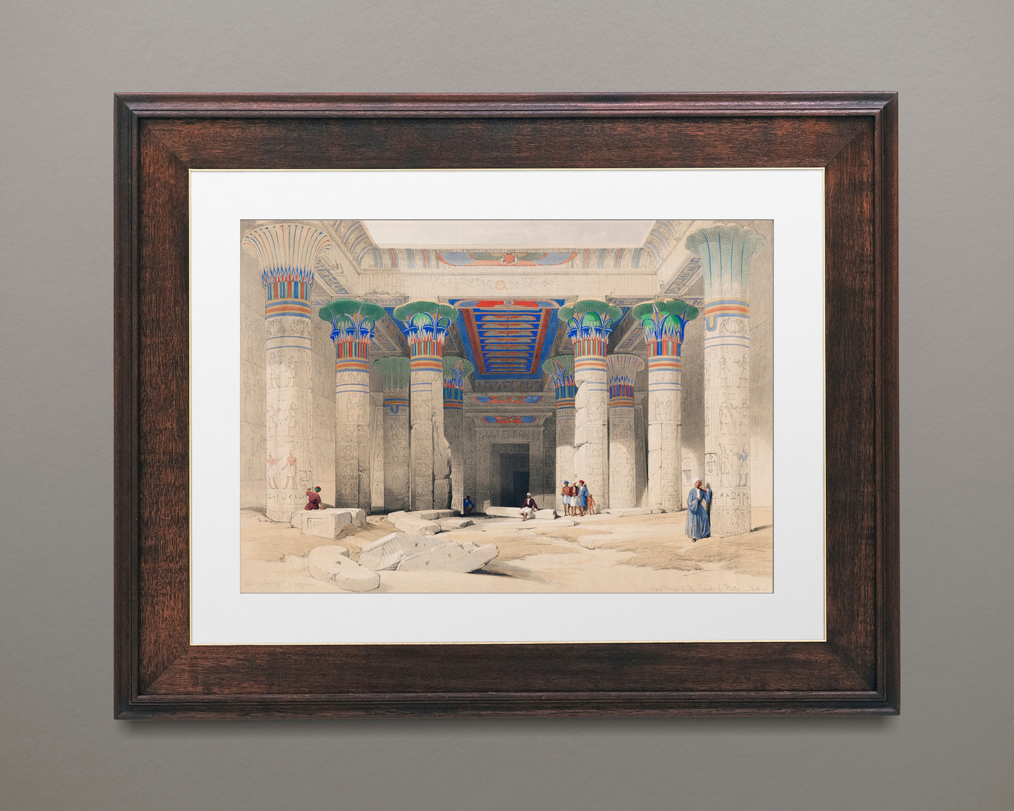 Grand Portico of the Temple of Philae Nubia illustration by David Roberts (1796–1864) Architecture painting Art Poster Wall Hanging Decor