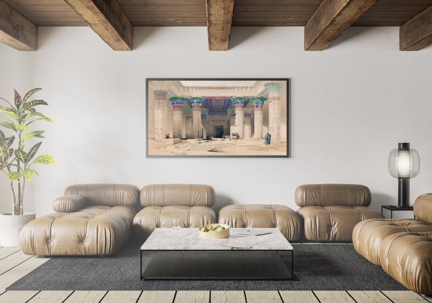 Grand Portico of the Temple of Philae Nubia illustration by David Roberts (1796–1864) Architecture painting Art Poster Wall Hanging Decor