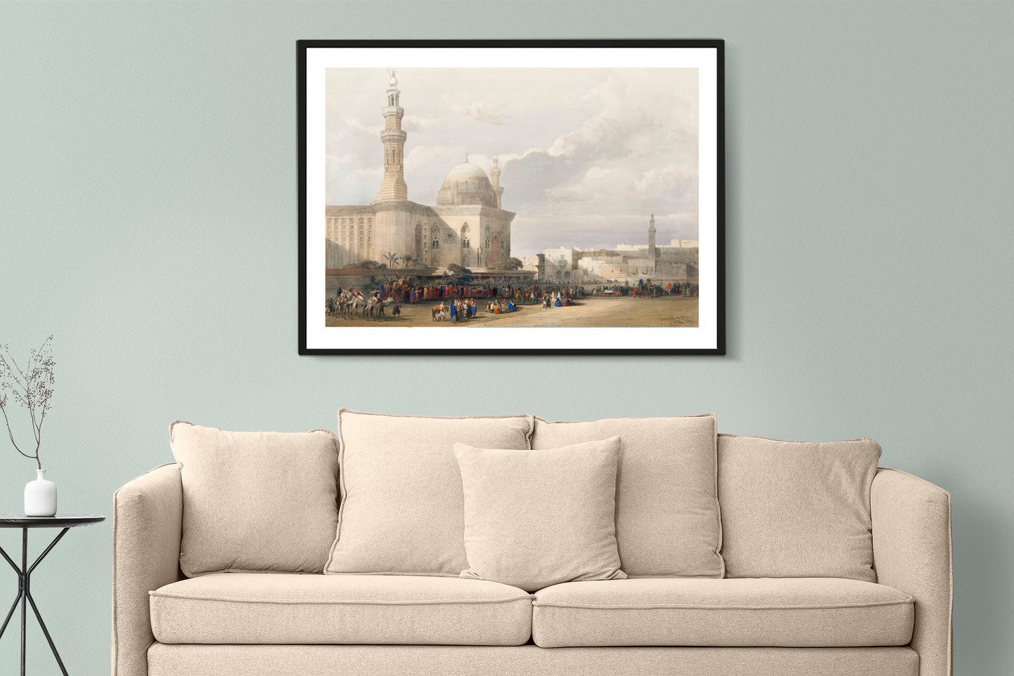 Mosque of Sultan Hassan from the Great Square of the Rumeyleh illustration by David Roberts (1796–1864) Art Poster Wall Hanging Decor