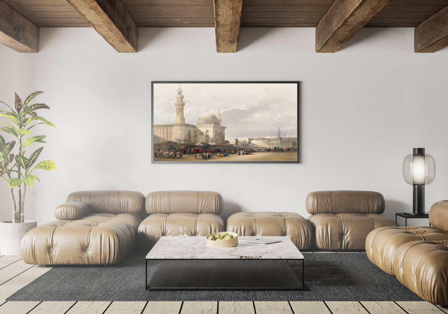 Mosque of Sultan Hassan from the Great Square of the Rumeyleh illustration by David Roberts (1796–1864) Art Poster Wall Hanging Decor