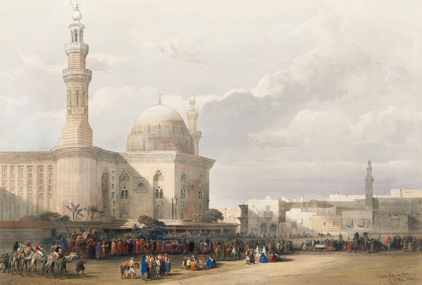 Mosque of Sultan Hassan from the Great Square of the Rumeyleh illustration by David Roberts (1796–1864) Art Poster Wall Hanging Decor