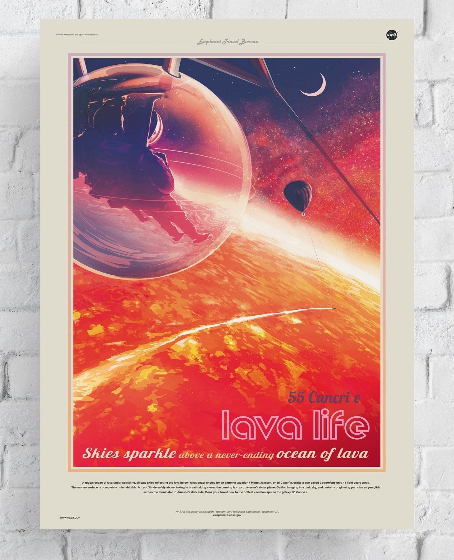 NASA Space Poster of Exoplanet 55 Cancri e Print Wall Hanging Decor