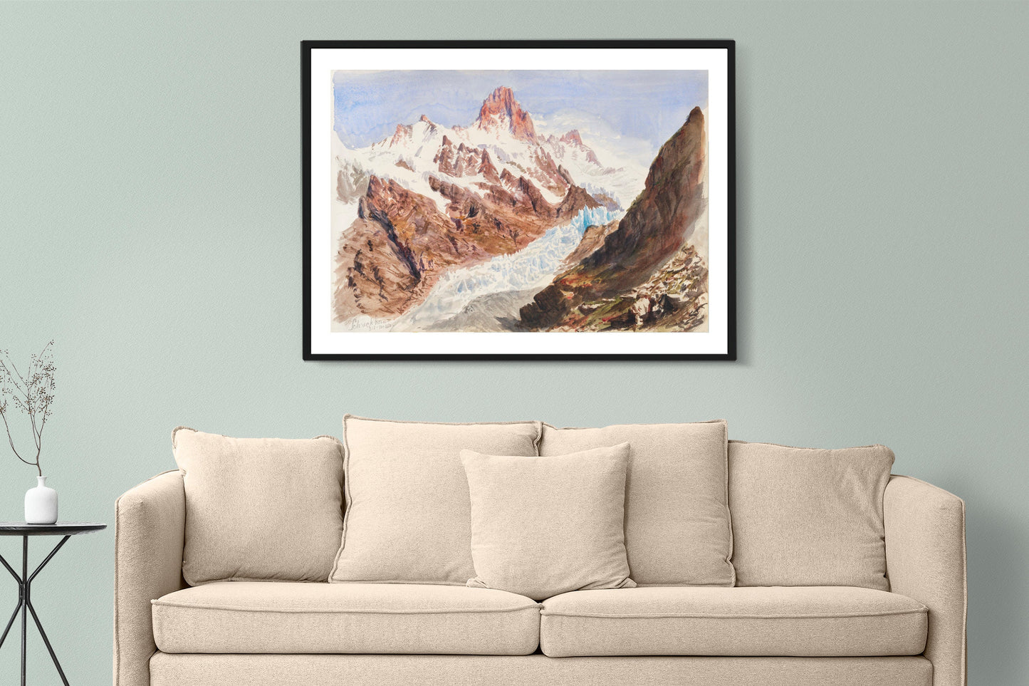Schreckhorn, Eismeer from Splendid Mountain Watercolours Sketchbook by John Singer Sargent Illustration Print Poster Wall Hanging Decor