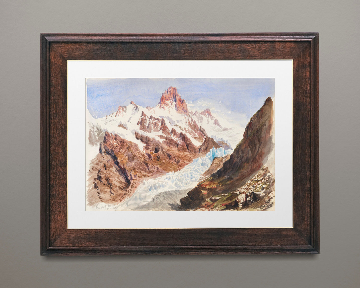 Schreckhorn, Eismeer from Splendid Mountain Watercolours Sketchbook by John Singer Sargent Illustration Print Poster Wall Hanging Decor