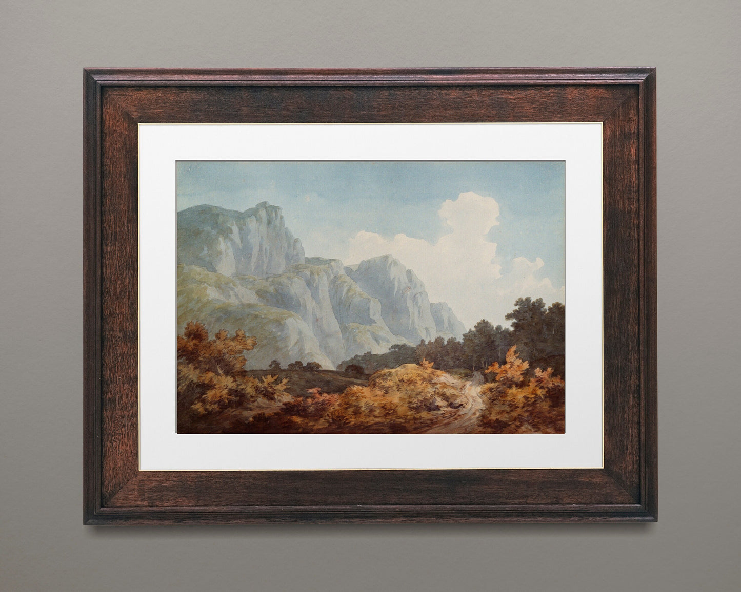 Beautiful Mountains Illustration Switzerland Alps Painting Print Poster Wall Hanging Decor