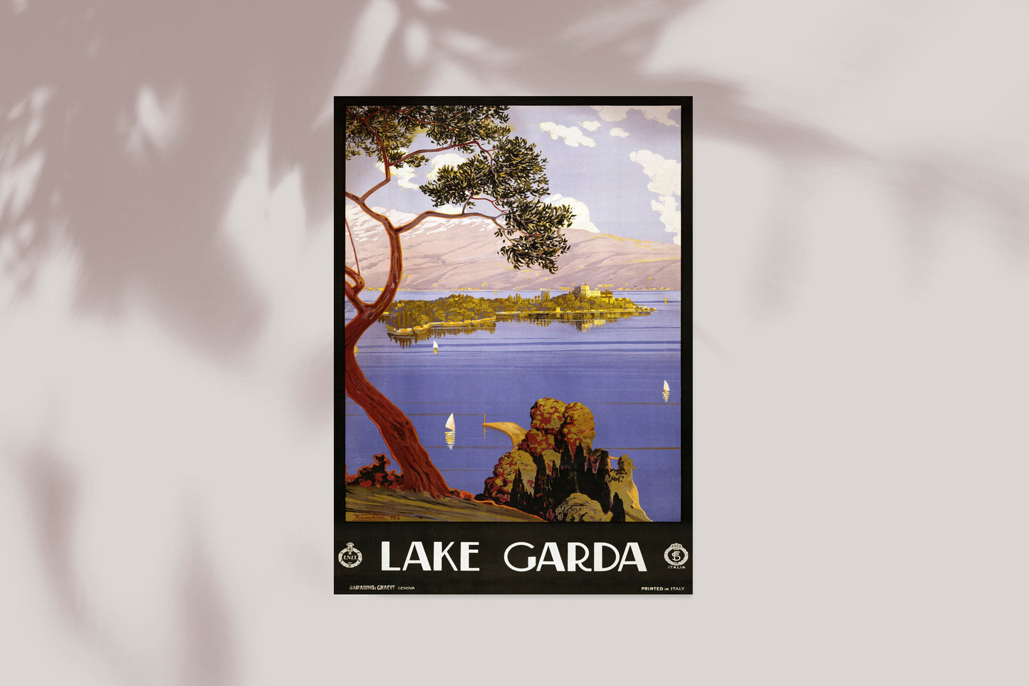 Lake Garda Italy Travel Poster Print Wall Hanging Decor