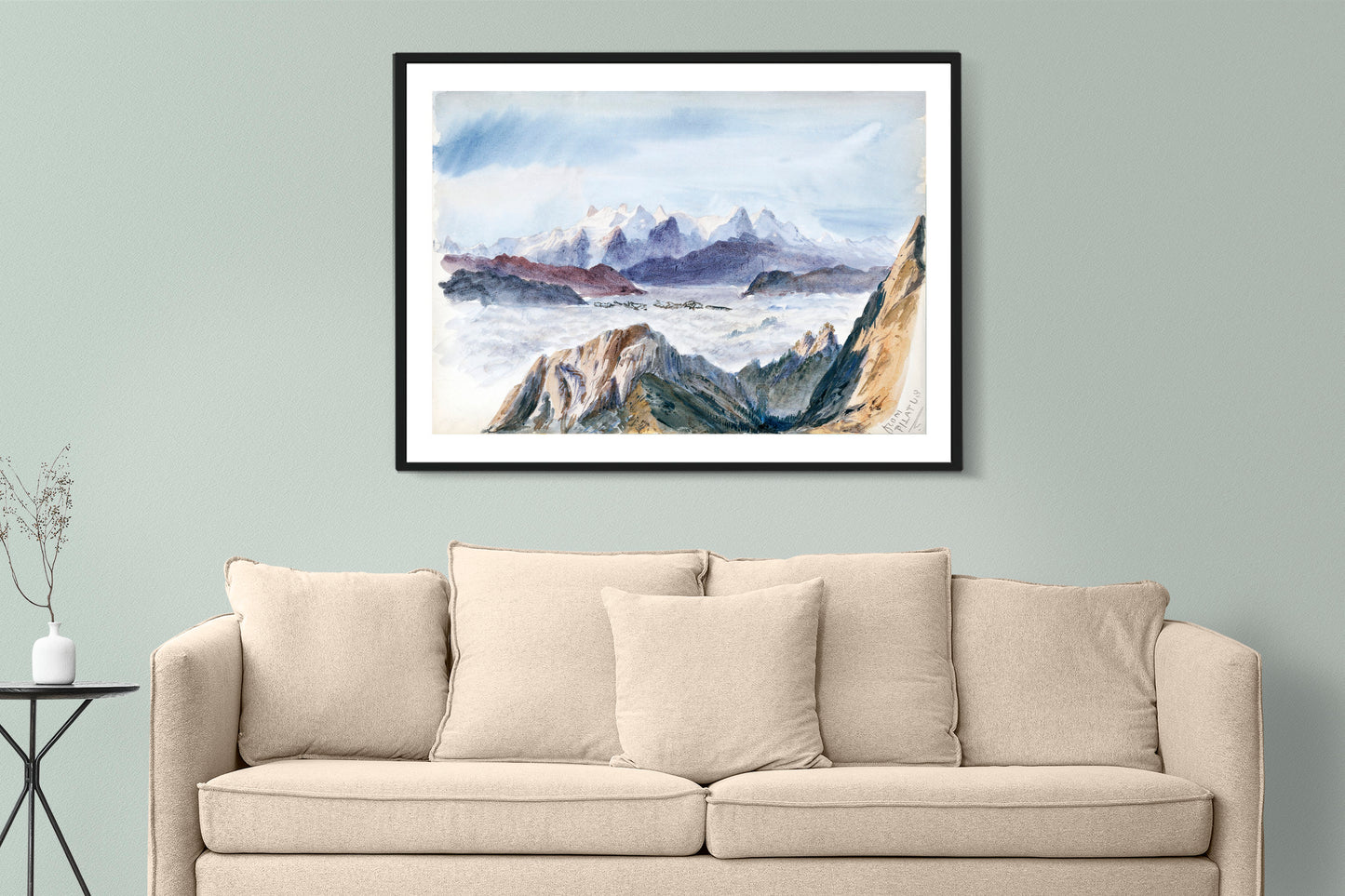 Iselle from Mount Pilatus from Splendid Mountain Watercolours Sketchbook by John Singer Sargent Illustration Print Poster Wall Hanging Decor