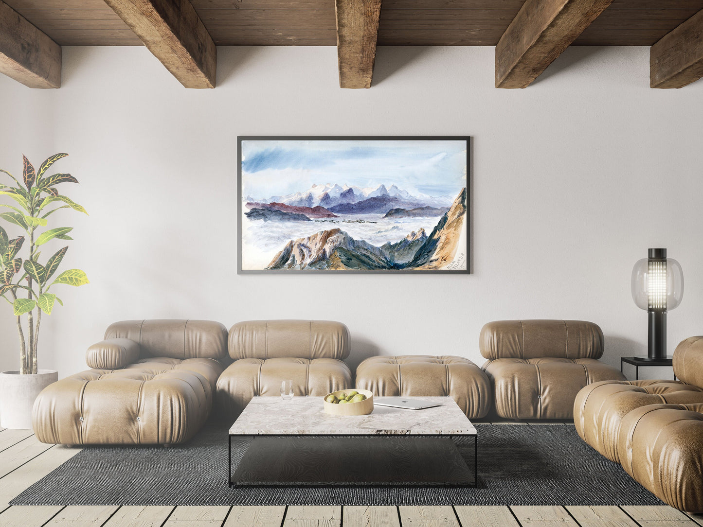 Iselle from Mount Pilatus from Splendid Mountain Watercolours Sketchbook by John Singer Sargent Illustration Print Poster Wall Hanging Decor