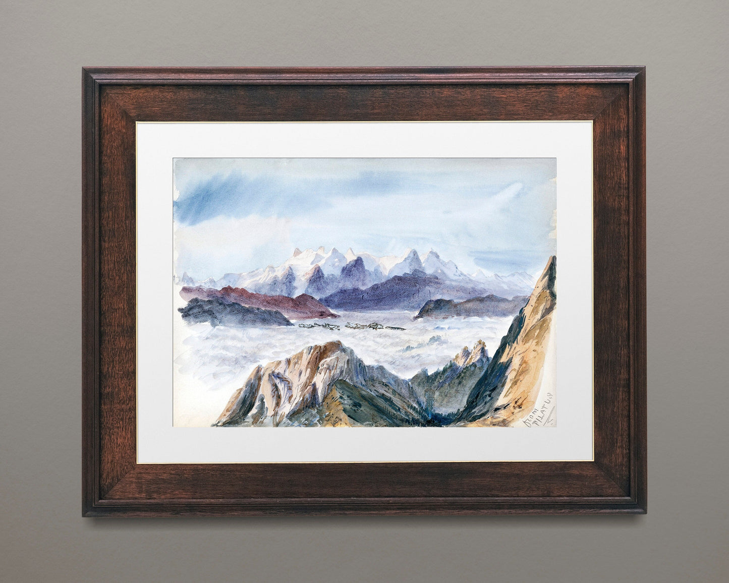 Iselle from Mount Pilatus from Splendid Mountain Watercolours Sketchbook by John Singer Sargent Illustration Print Poster Wall Hanging Decor