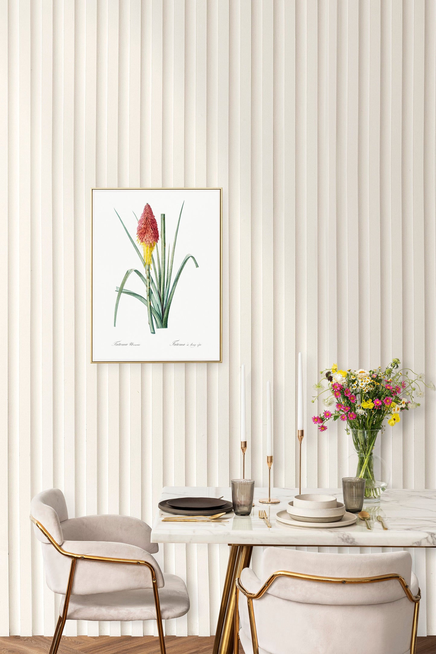 Tritoma Flower Illustration Poster Print Wall Hanging Decor