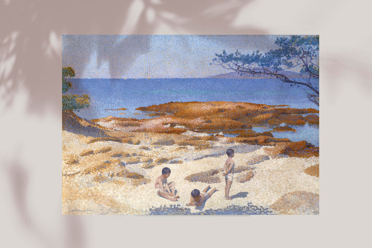 Beach at Cabasson (1891–1892) painting by Henri-Edmond Cross Art Poster Wall Hanging Decor