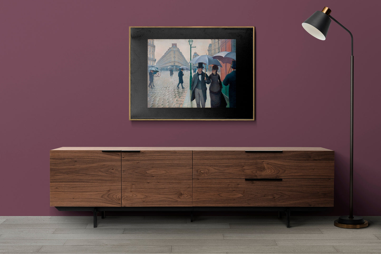 Paris Street Rainy Day (1877) painting by Gustave Caillebotte Poster Print Wall Hanging Decor