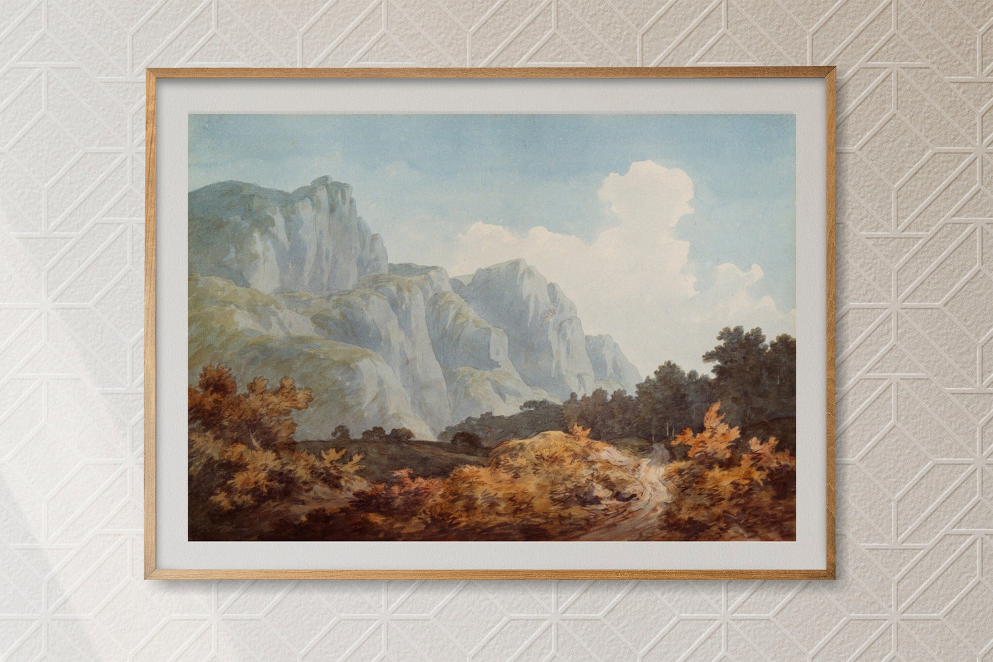 Beautiful Mountains Illustration Switzerland Alps Painting Print Poster Wall Hanging Decor