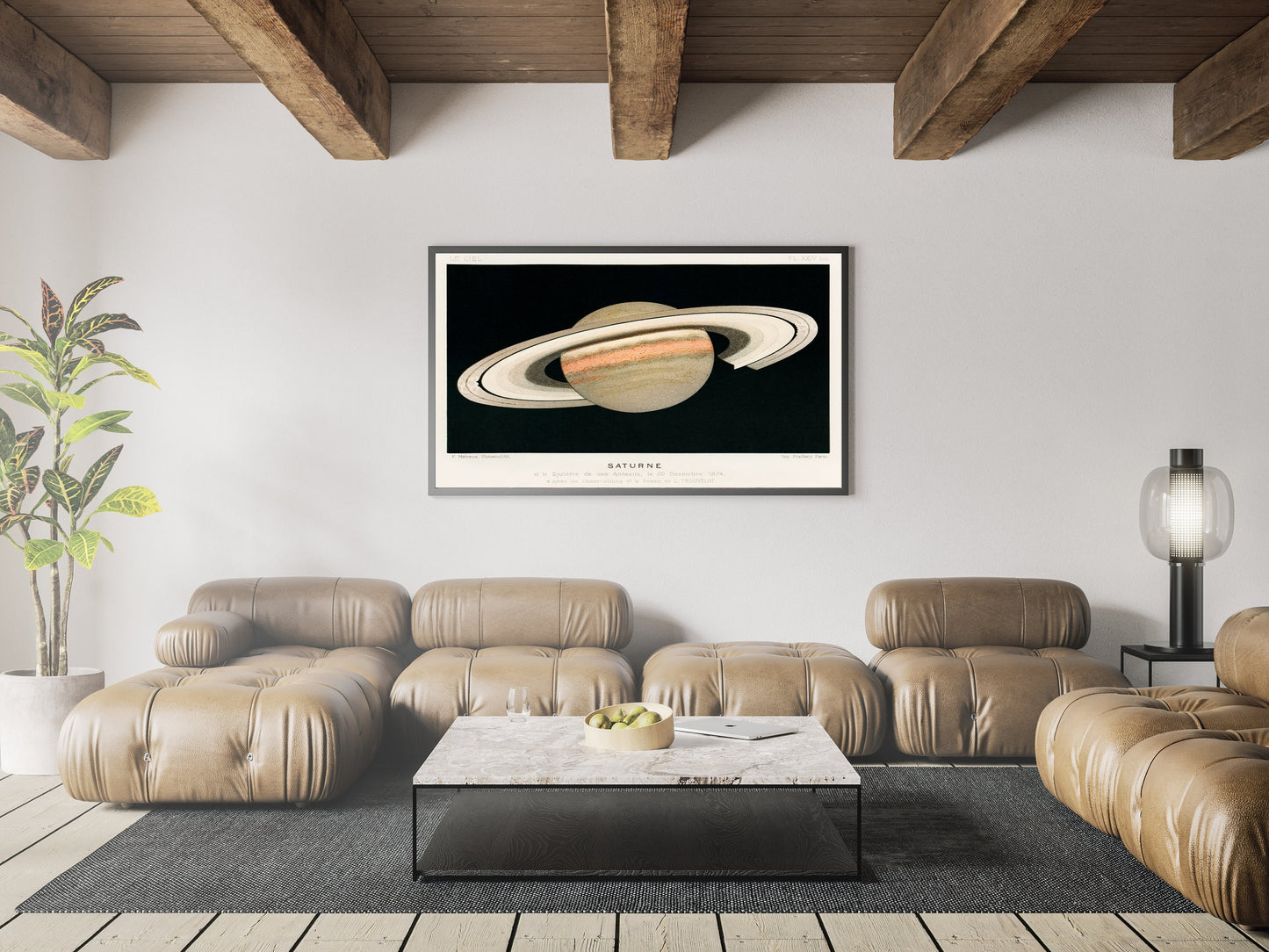Antique representation of the Planet Saturn Print Poster Wall Hanging Decor