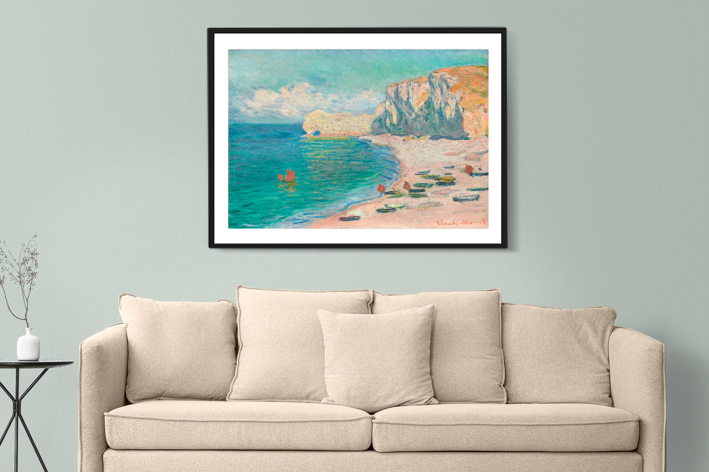 The Beach and the Falaise d'Amont (1885) by Claude Monet Poster Print Wall Hanging Decor