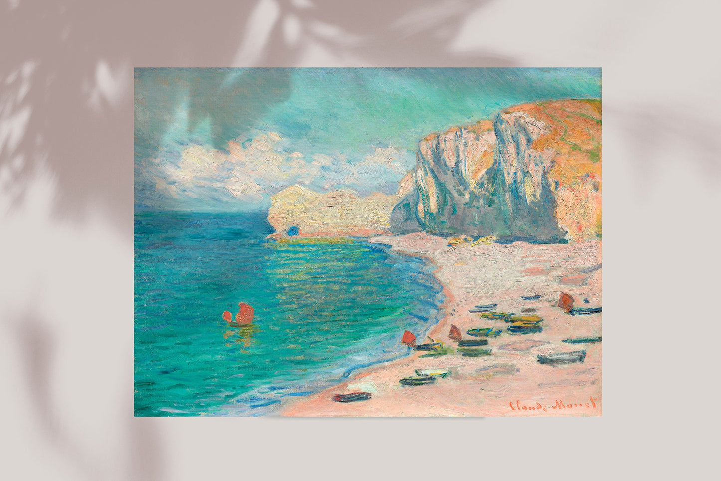 The Beach and the Falaise d'Amont (1885) by Claude Monet Poster Print Wall Hanging Decor