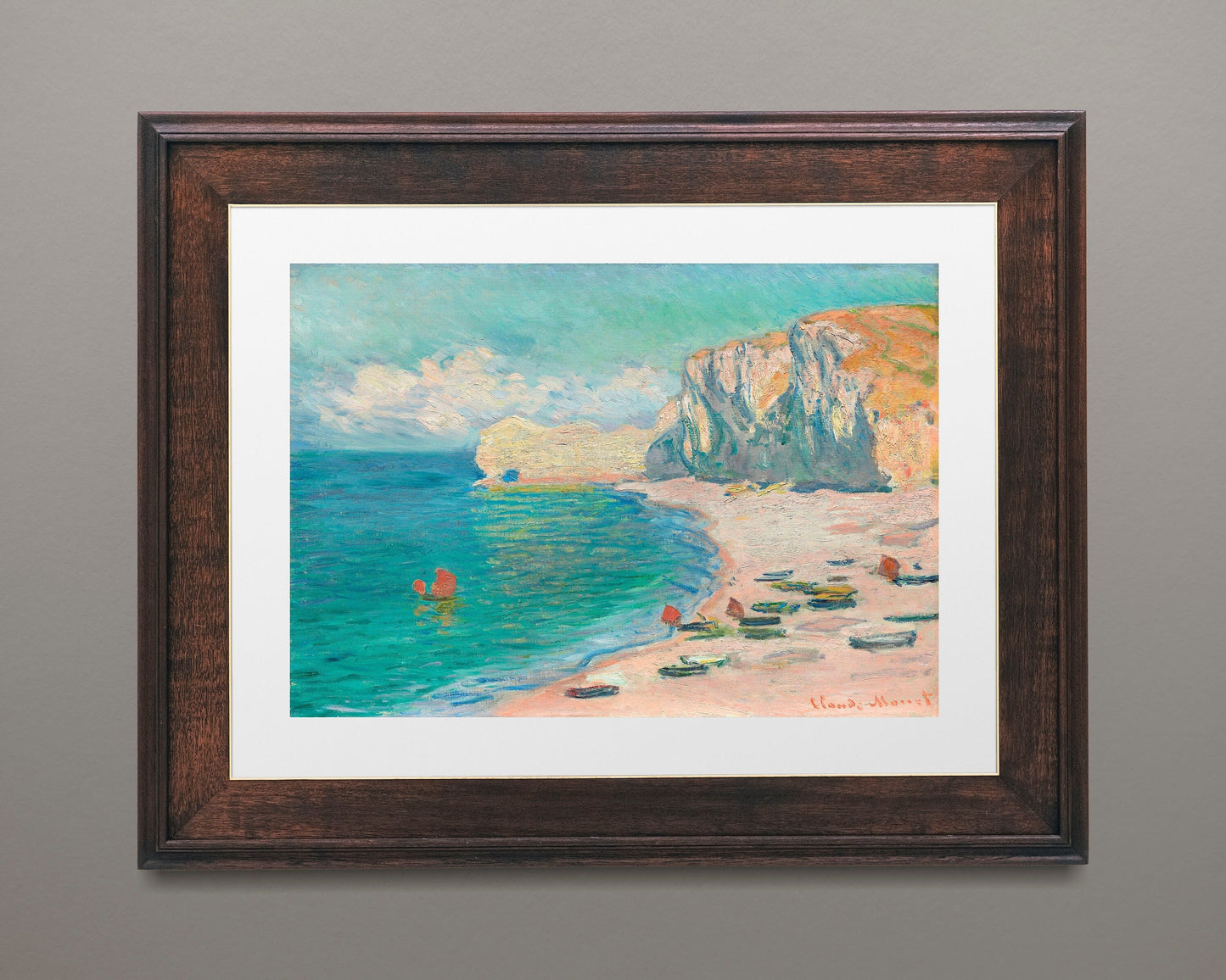 The Beach and the Falaise d'Amont (1885) by Claude Monet Poster Print Wall Hanging Decor