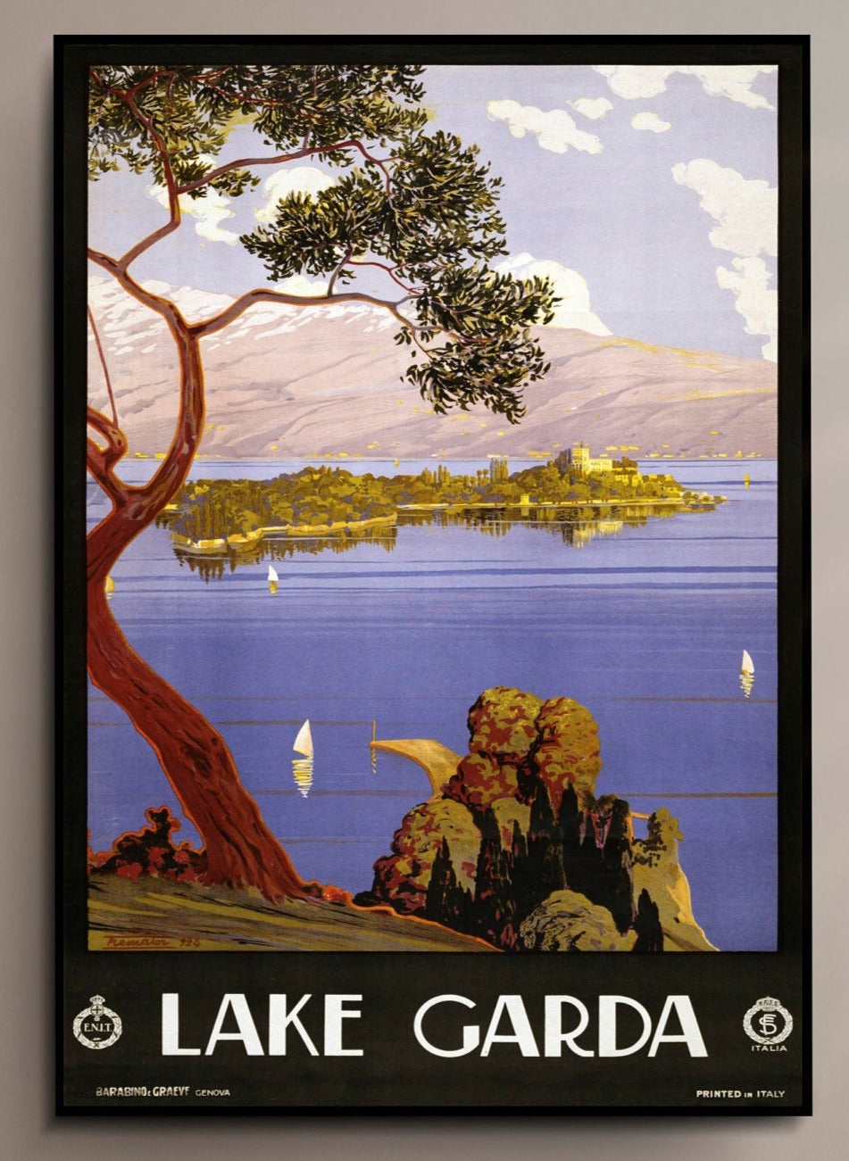 Lake Garda Italy Travel Poster Print Wall Hanging Decor