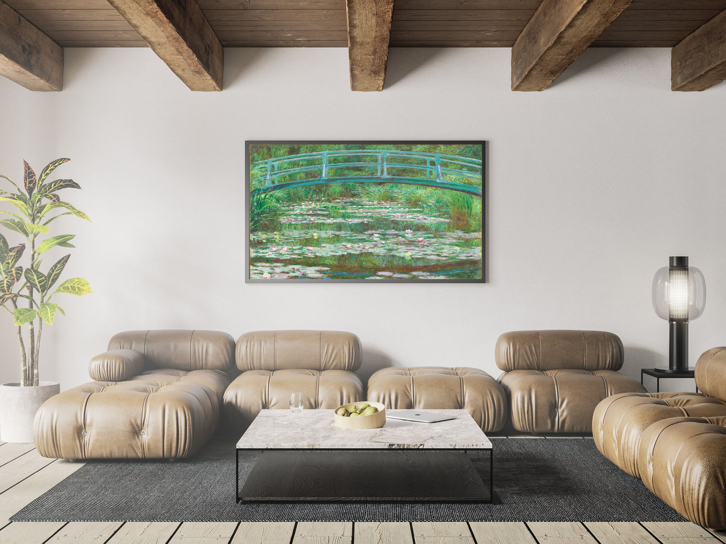The Japanese Footbridge (1899) by Claude Monet Poster Print Wall Hanging Decor