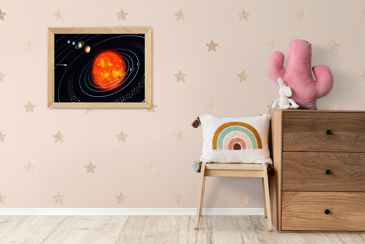 Solar System Astronomy Poster Illustration Print Wall Hanging Decor