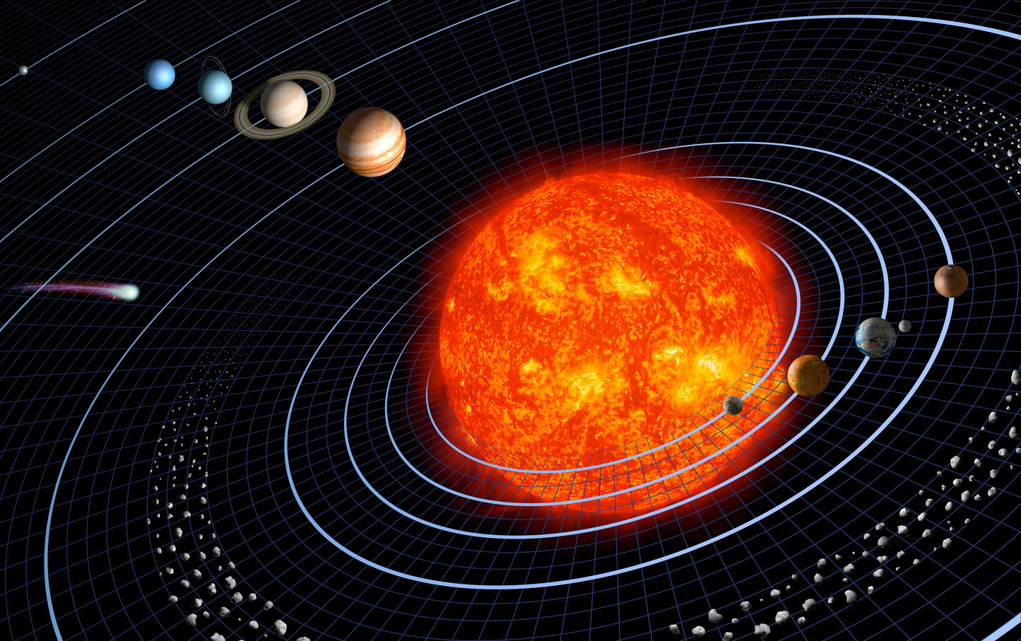 Solar System Astronomy Poster Illustration Print Wall Hanging Decor