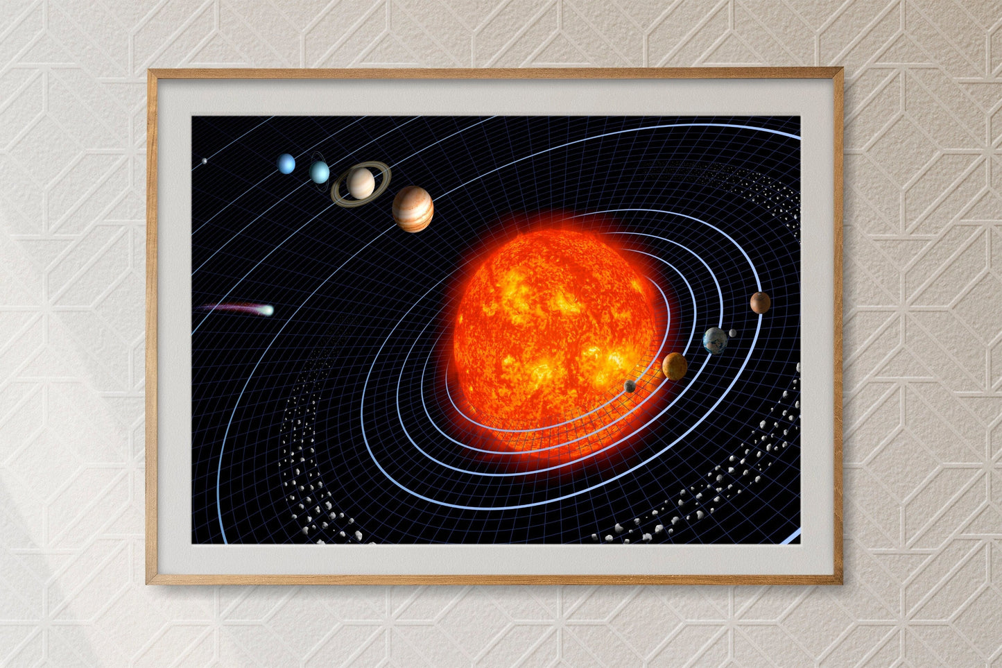 Solar System Astronomy Poster Illustration Print Wall Hanging Decor