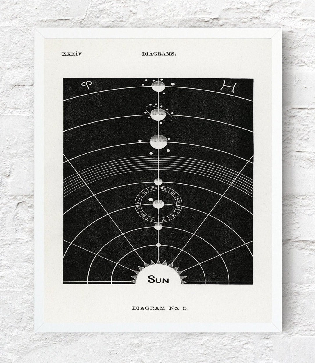 Astrology diagram from Solar Biology by Hiram Erastus Butler Poster Print Wall Hanging Decor