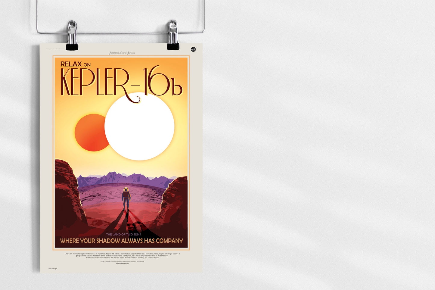 Kepler-16b Visions of the Future NASA Space Astronomy Poster Illustration Print Wall Hanging Decor