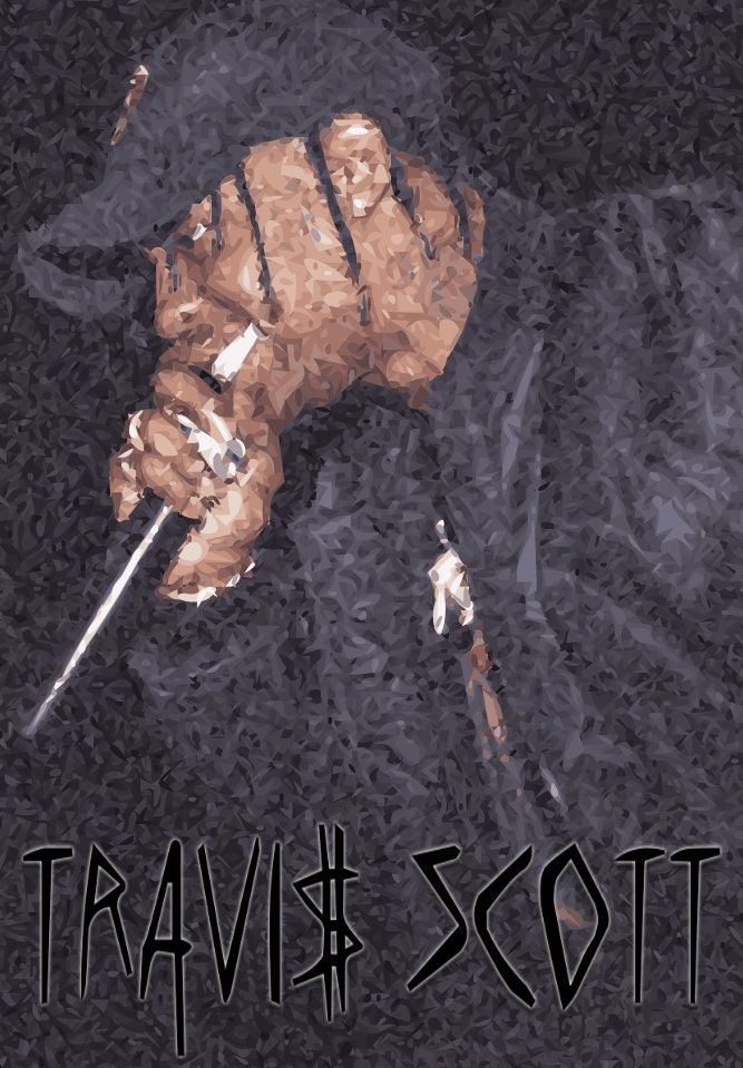 Travis Scott Poster Illustration Print Wall Hanging Decor