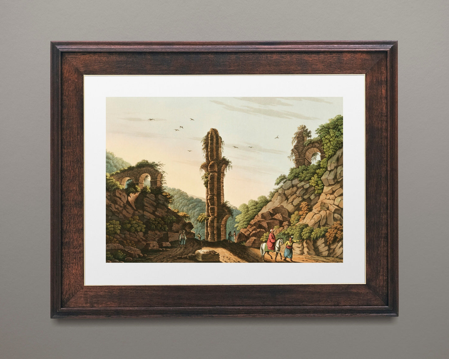 Beautiful Ancient Illustration of views in Samos Poster Print Wall Hanging Decor