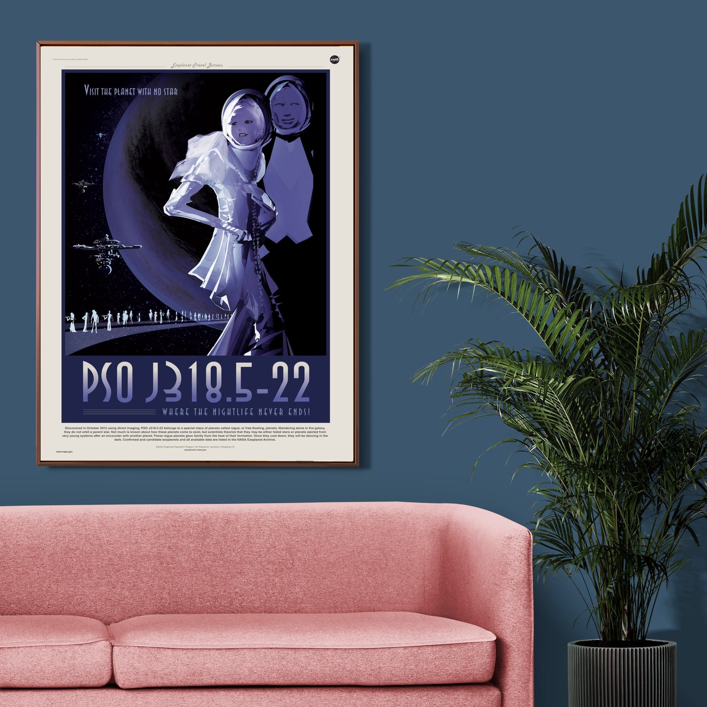 Night Life Visions of the Future NASA Space Astronomy Poster Illustration Print Wall Hanging Decor