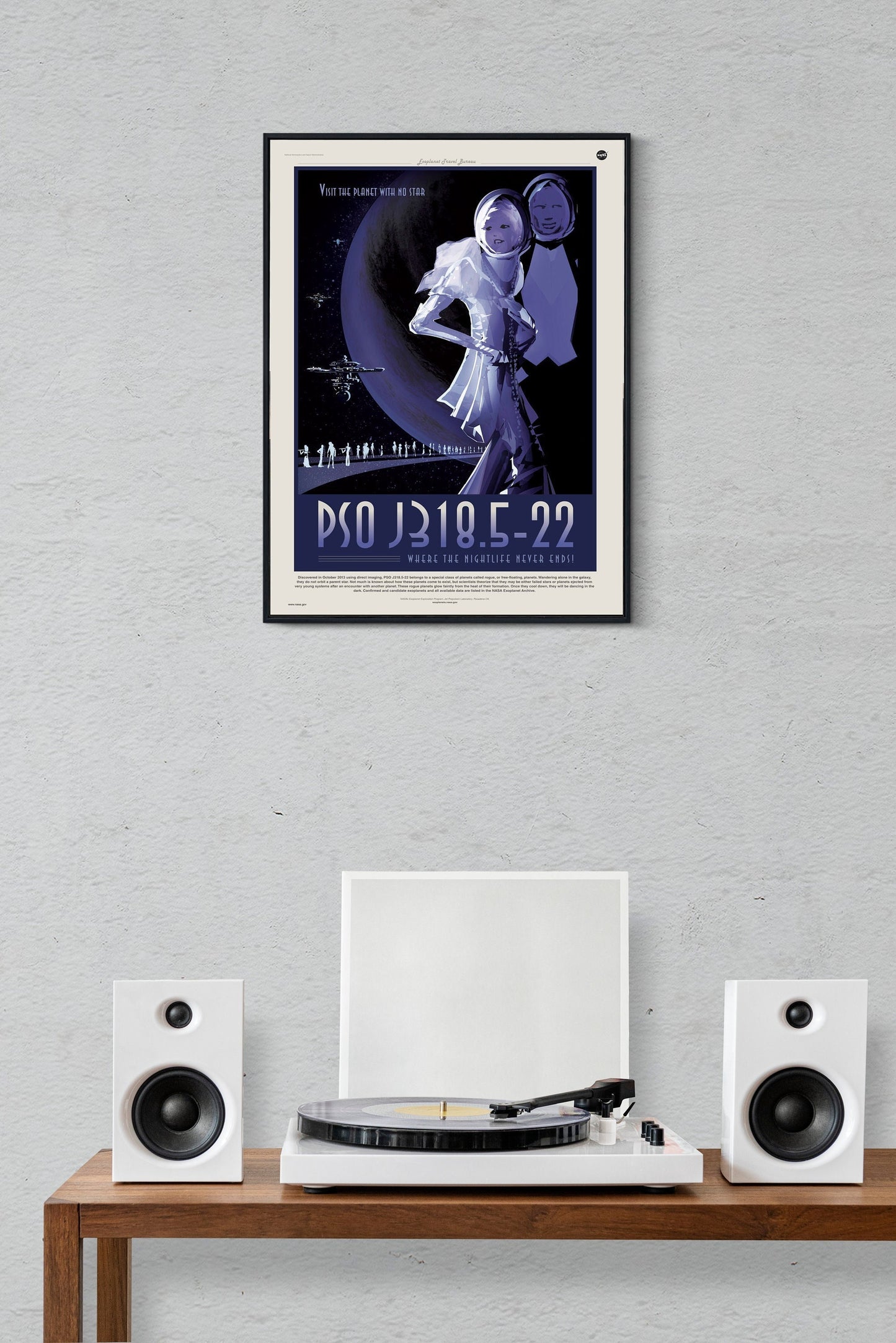 Night Life Visions of the Future NASA Space Astronomy Poster Illustration Print Wall Hanging Decor
