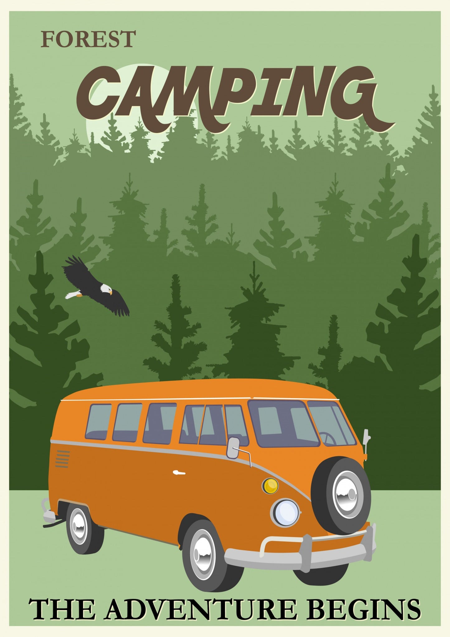 Camping Poster Print Wall Hanging Decor