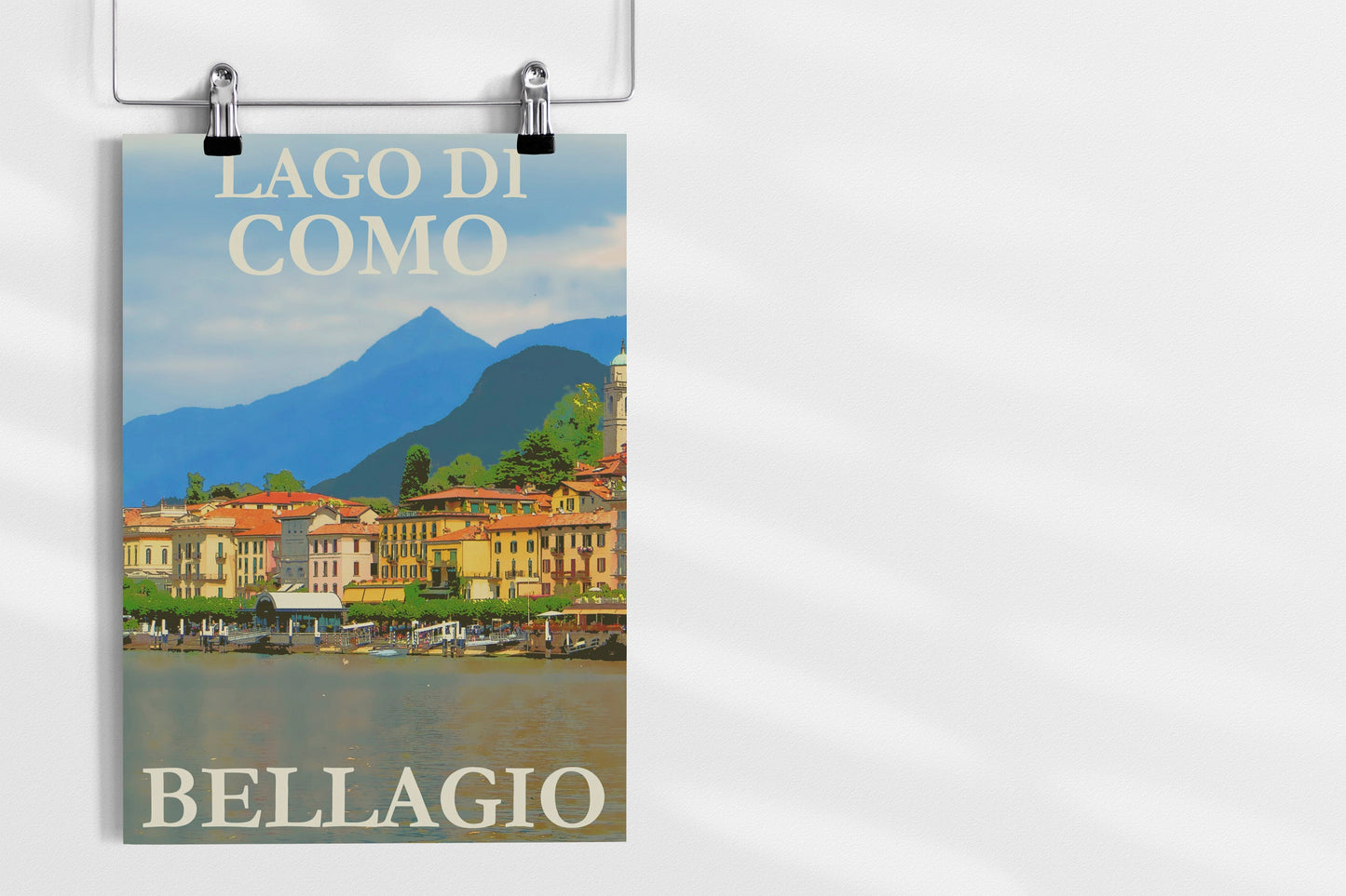 Lake Como Italy Travel Poster Print Wall Hanging Decor