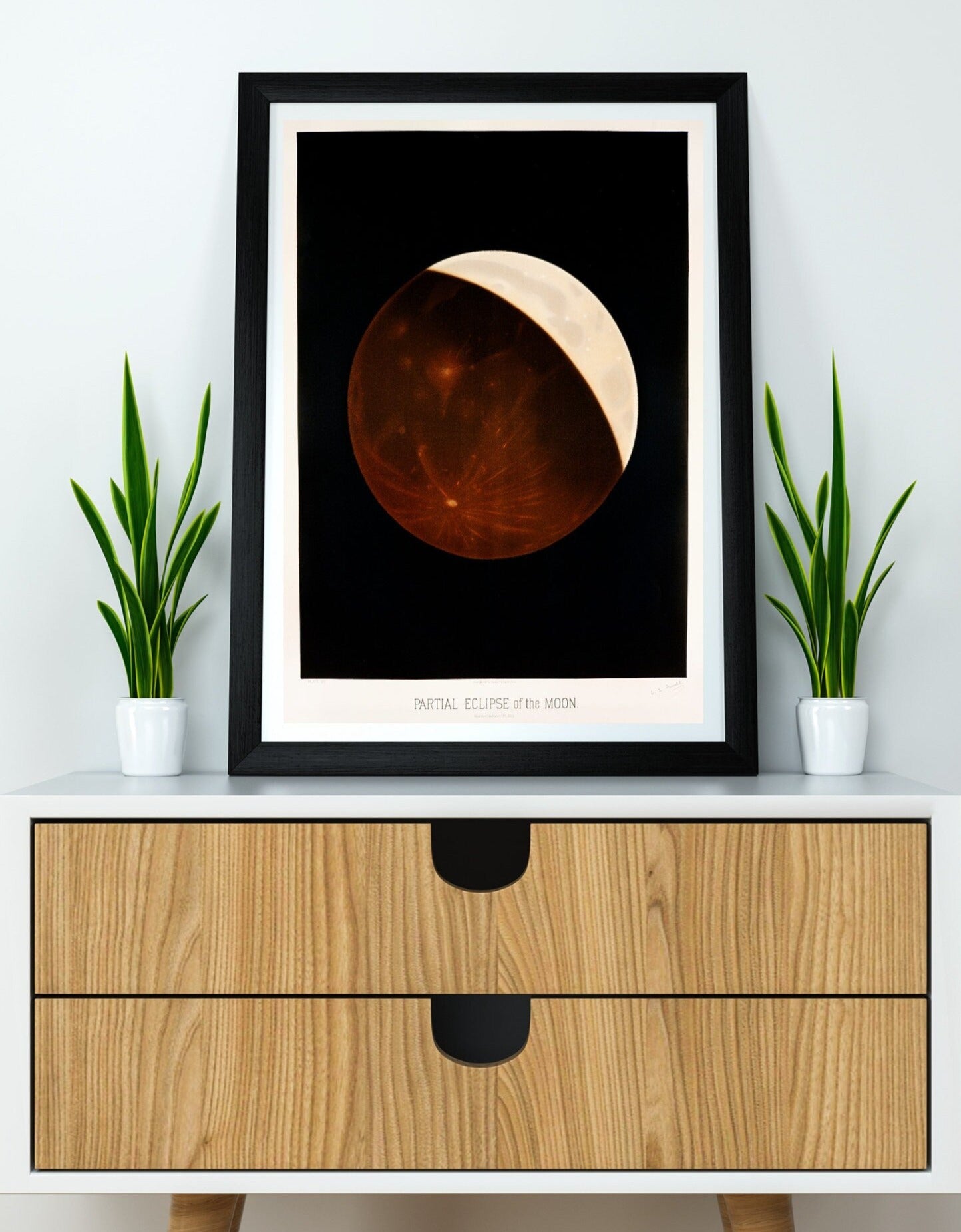Partial Eclipse of the Moon Astronomy Poster Print Wall Hanging Decor