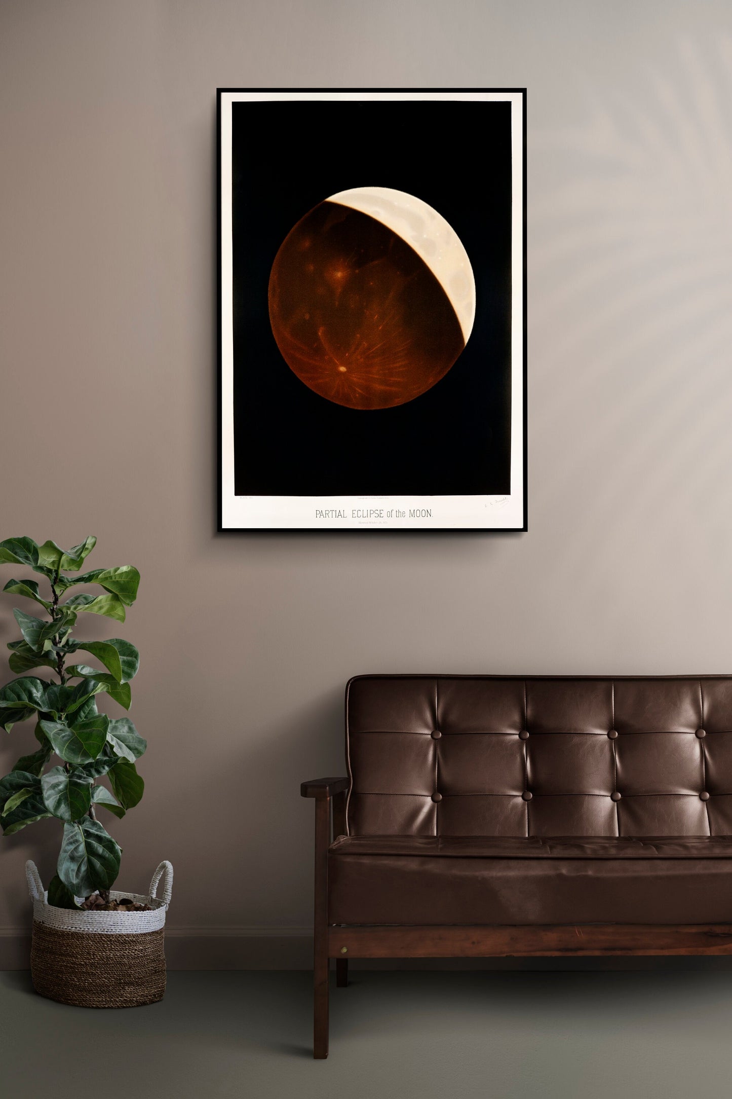 Partial Eclipse of the Moon Astronomy Poster Print Wall Hanging Decor