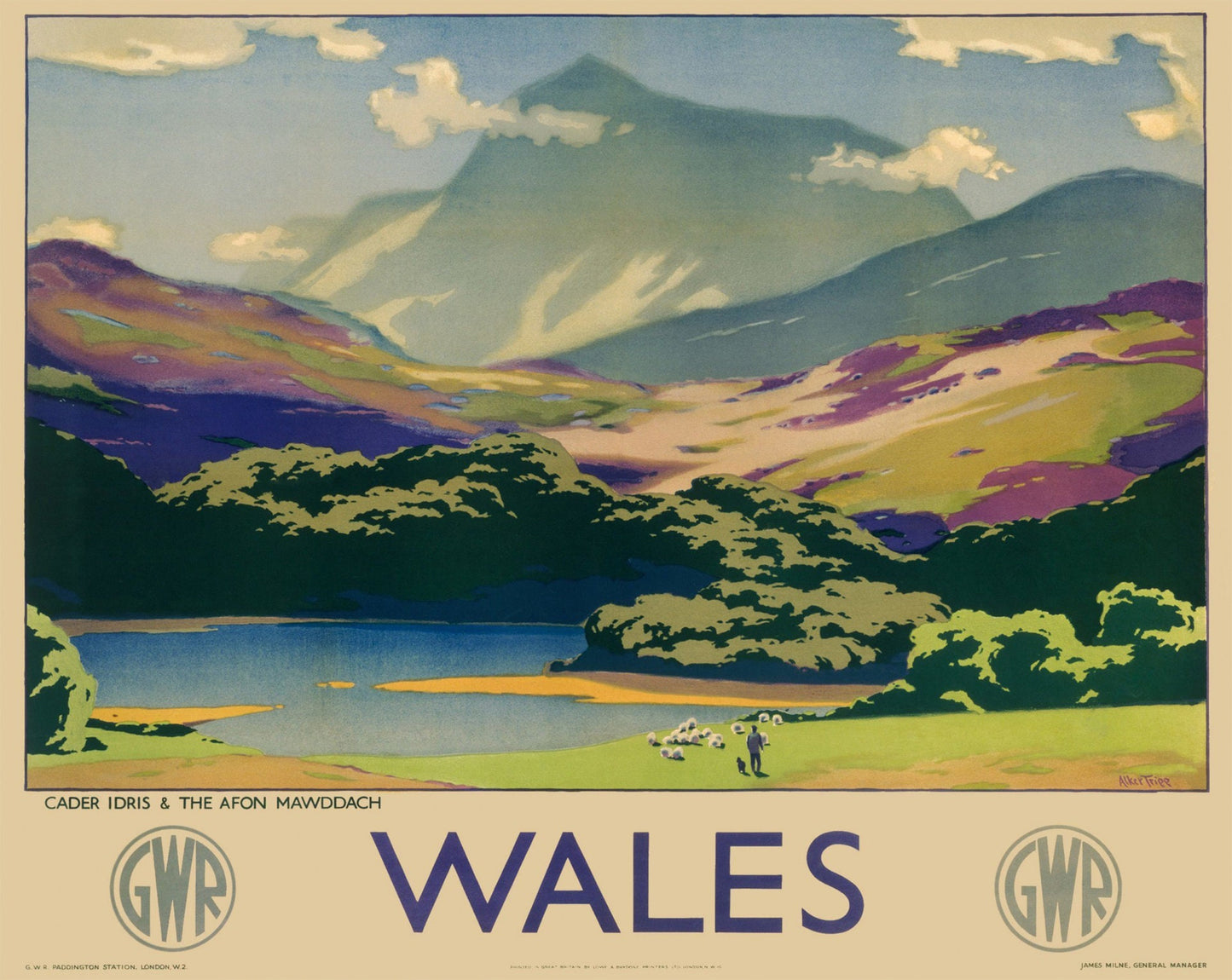 Wales Travel Poster Print Wall Hanging Decor