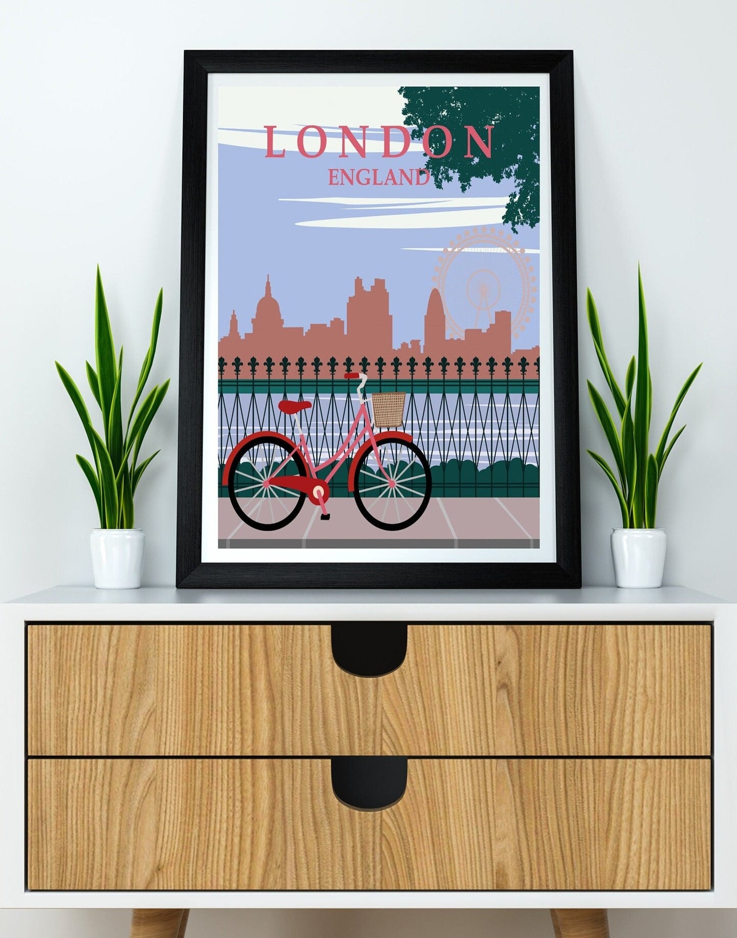London Travel Poster Print Wall Hanging Decor